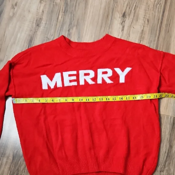 🤶🧑🏼🎄Vince Camuto Red "Merry" Holiday Sweater - Picture 5 of 8